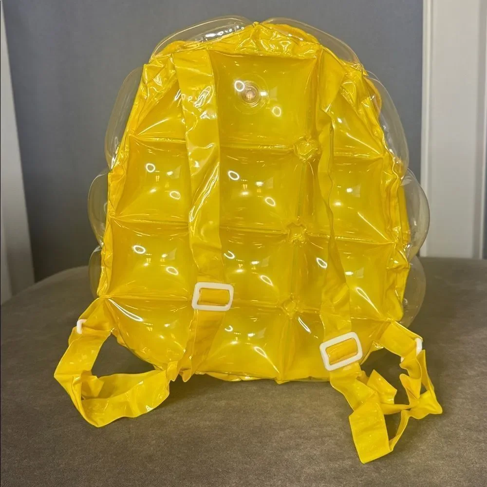 Yellow Inflatable 90’s Retro Bubble BackPack Foam Ball One Size VINTAGE